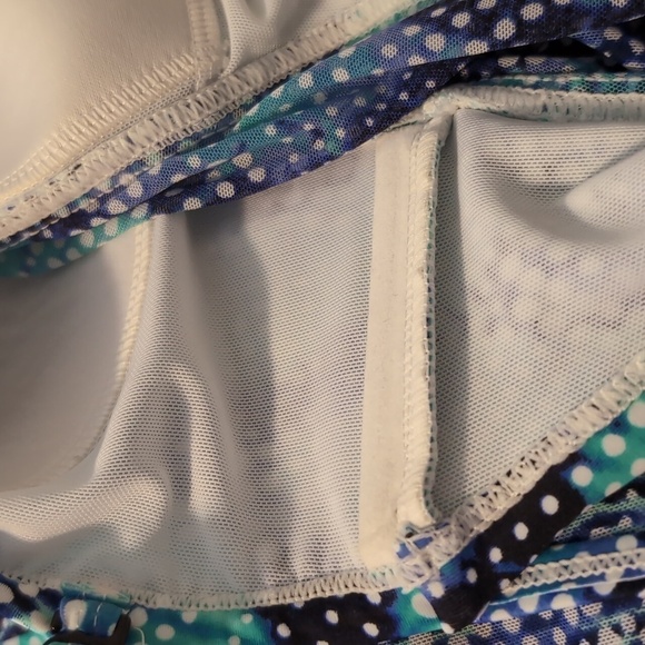 TUMMY SLIMMER Croft and Barrow Tankini Top in Blue and White SZ 8 - Picture 14 of 16